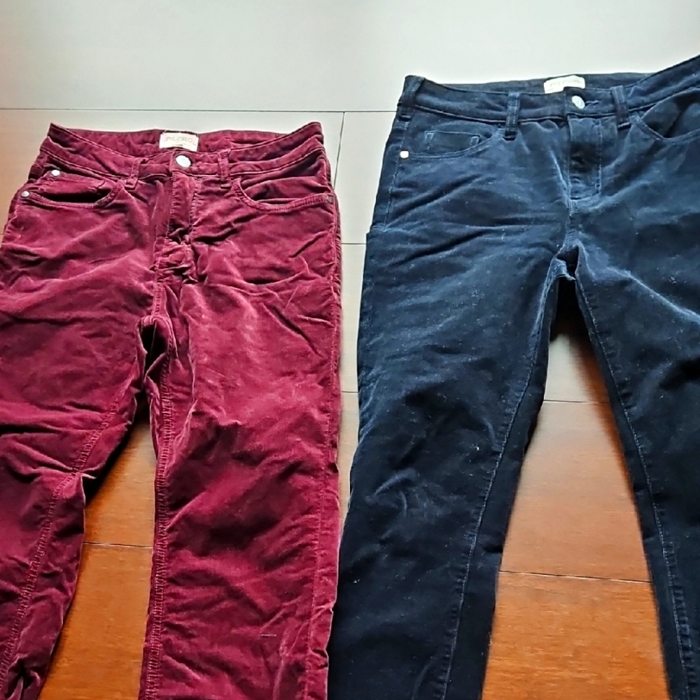 Burgundy and Navy Corduroy Pants